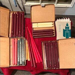 Vintage Partylite pillar candle assortment.